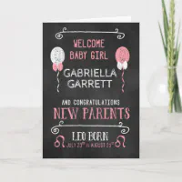 LEO New Baby Girl Born July 21 to August 21 Card Zazzle