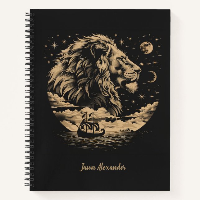 Leo Notebook Zodiac Astrology Lion School (Front)