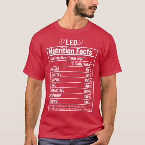 Leo Nutrition Facts Label T_Shirt