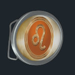 Leo Oval Belt Buckle<br><div class="desc">Leo (The Lion), the 5th sign of the Zodiac: July 23 - August 22.</div>
