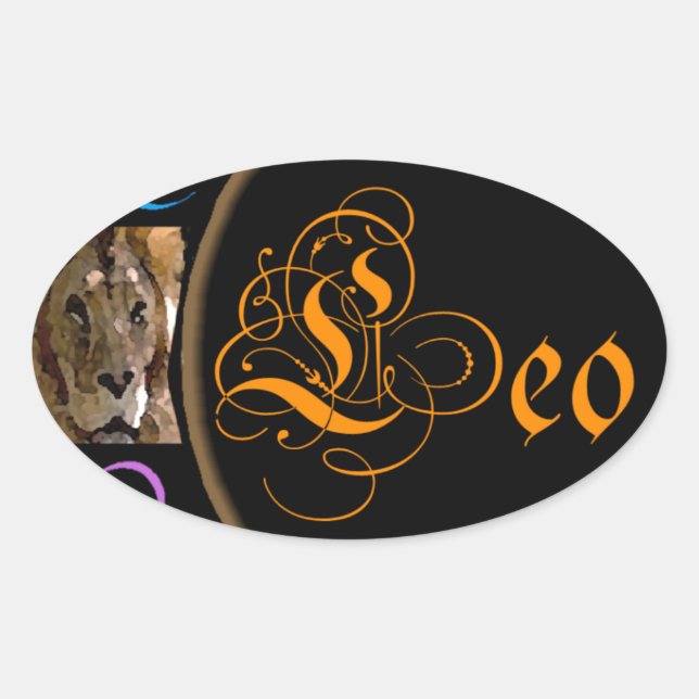 Leo Oval Sticker (Front)