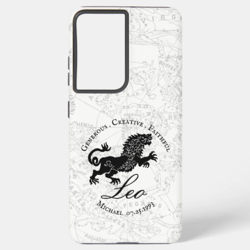 Leo Personality Astrology Zodiac Sign White Custom Samsung Galaxy S21 Ultra Case