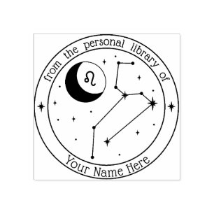 Leo Personalized Zodiac Book Stamp