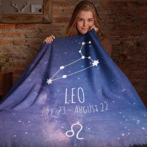 Leo  Personalized Zodiac Constellation Fleece Blanket