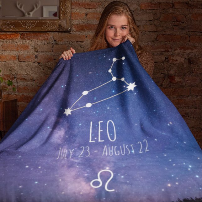 Leo | Personalized Zodiac Constellation Fleece Blanket (Creator Uploaded)