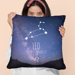 Leo Personalized Zodiac Constellation Throw Pillow