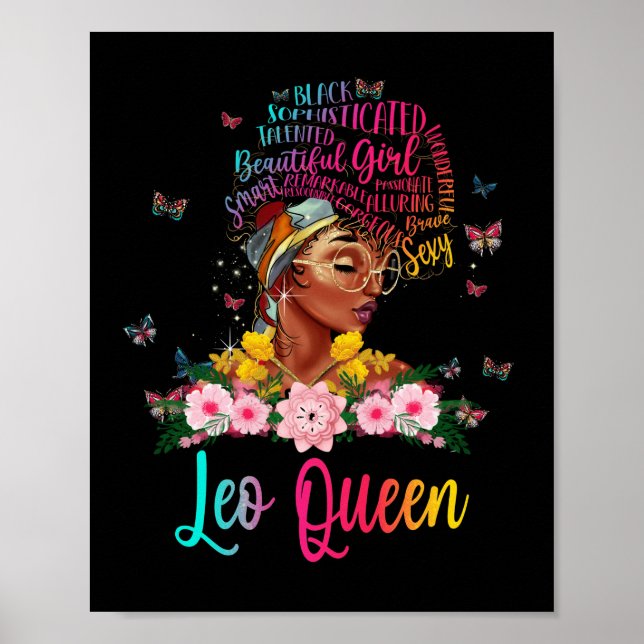Leo Queen Black Women Persistent Beautiful Poster (Front)