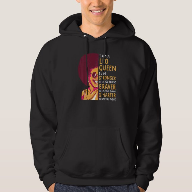 Leo Queen  For Women Astrology Zodiac  Girls Leo Hoodie (Front)