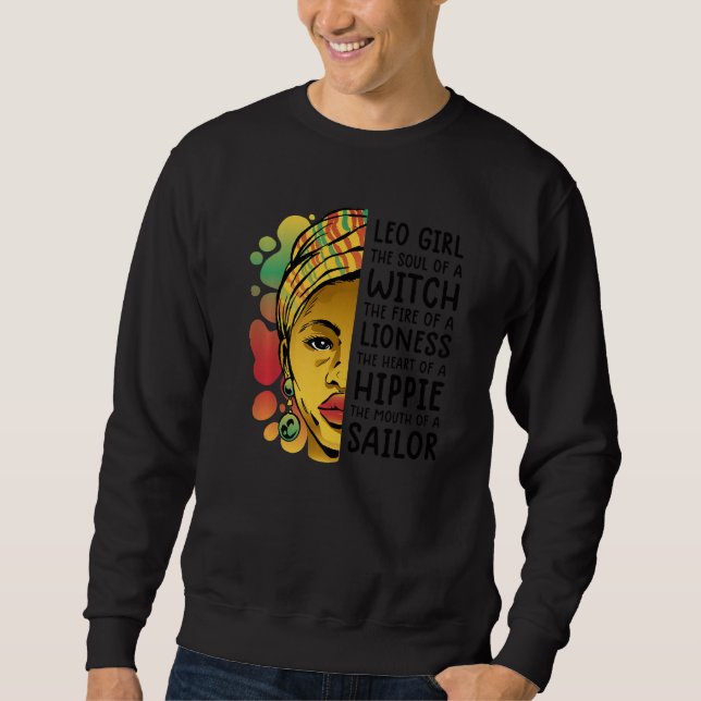 Leo Queen  For Women Astrology Zodiac  Girls Leo   Sweatshirt (Front)