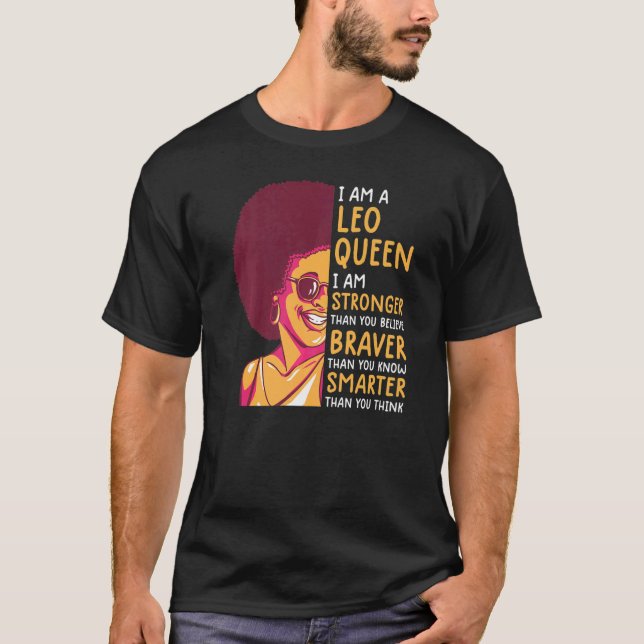 Leo Queen  For Women Astrology Zodiac  Girls Leo T-Shirt (Front)