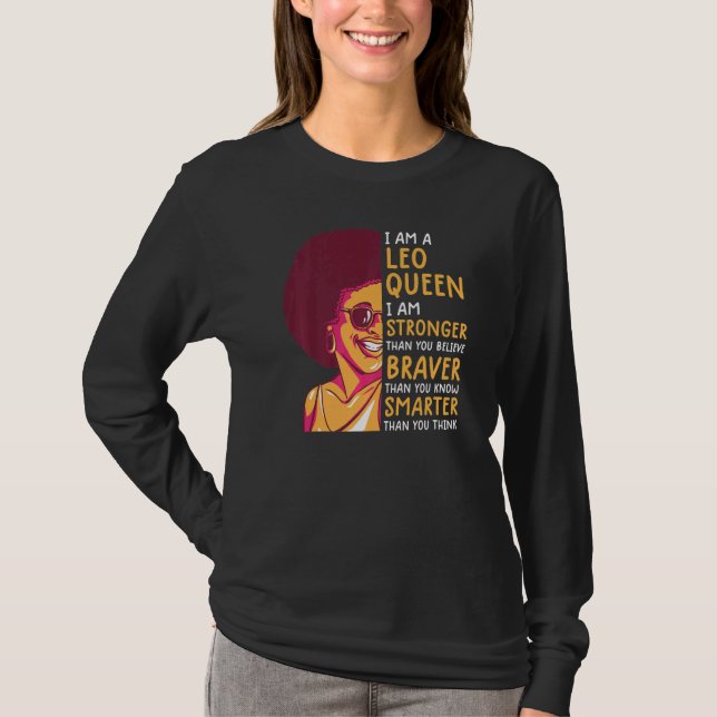 Leo Queen  For Women Astrology Zodiac  Girls Leo T-Shirt (Front)