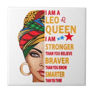 Leo queen I am stronger funny birthday gift for Le Ceramic Tile