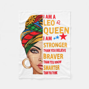 Leo queen I am stronger funny birthday gift for Le Fleece Blanket