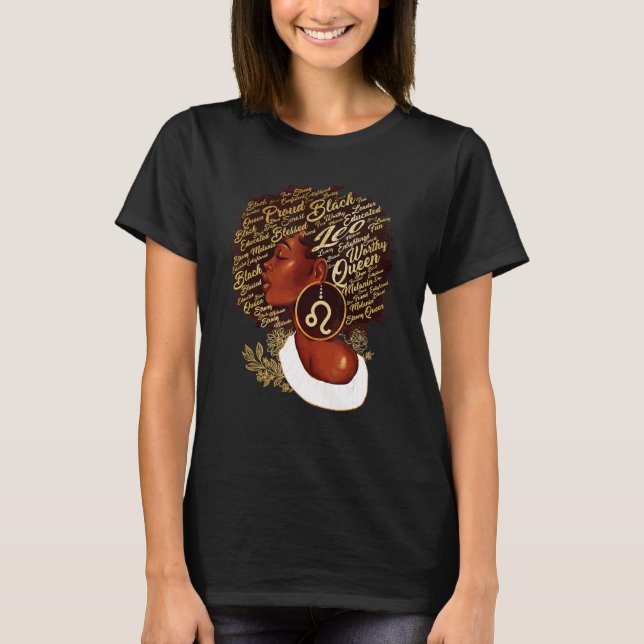 Leo Queen Sweet As Candy Birthday  For Black Women T-Shirt (Front)