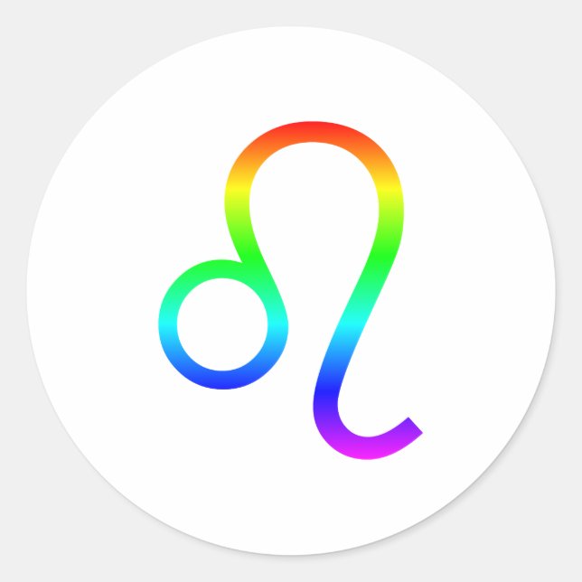 Leo Rainbow Classic Round Sticker (Front)
