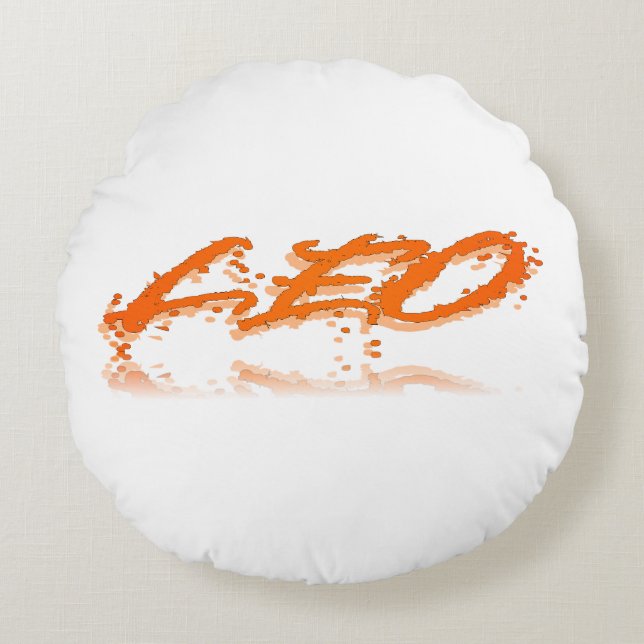 Leo Reflection Round Pillow (Front)