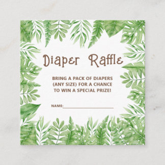 Leo Safari Baby Shower Diaper Raffle Enclosure Card