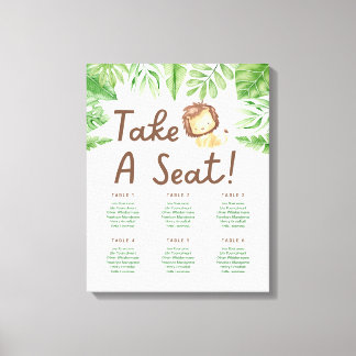 Leo Safari Baby Shower Seating Chart Canvas
