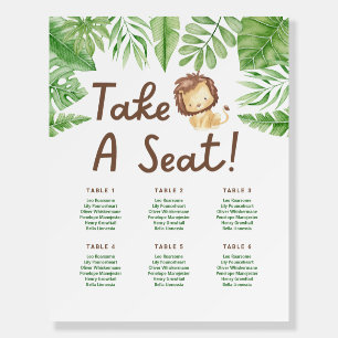 Leo Safari Baby Shower Seating Poster