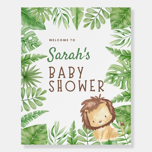 Leo Safari Baby Shower Welcome Sign Foam Board (Front)