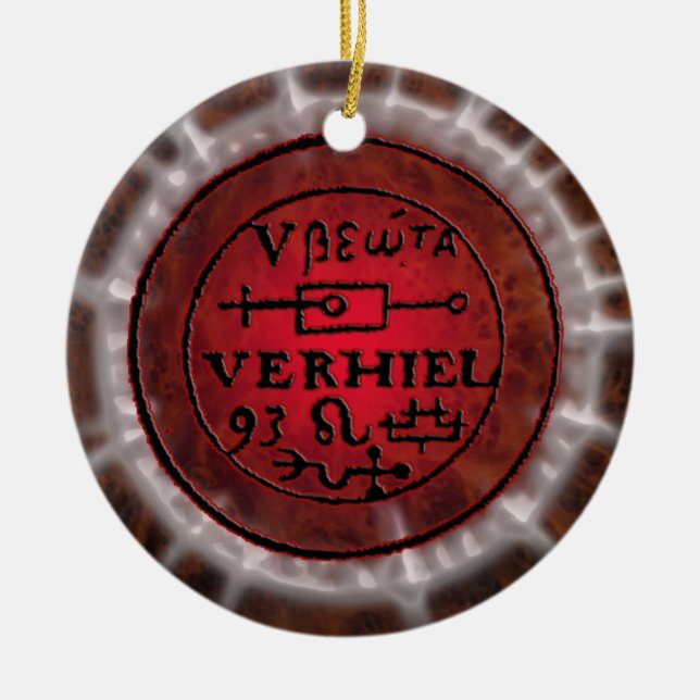 leo sigil ceramic ornament (Front)