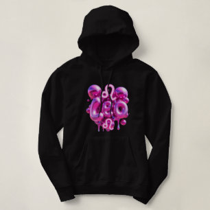 LEO Sign Horoscope Typography Pink Bubble Letters Hoodie