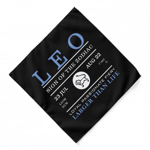 Leo Sign of the Zodiac Astrological Bandana