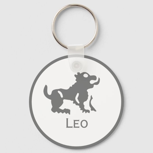 Leo Sign of the Zodiac Design Keychain (Front)