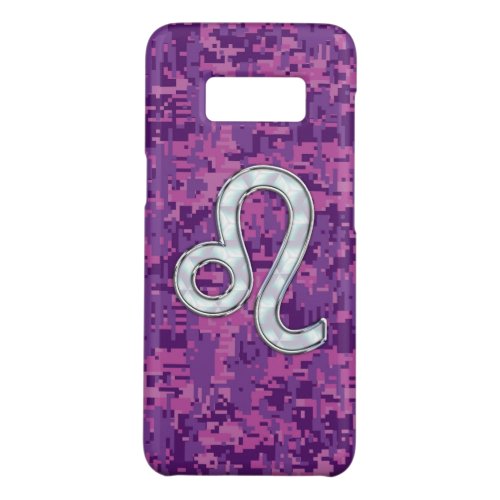 Leo Sign on Girly Pink Fuchsia Digital Camo Case_Mate Samsung Galaxy S8 Case