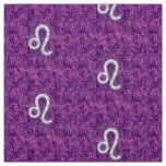 Leo Sign on Girly Pink Fuchsia Digital Camo Fabric