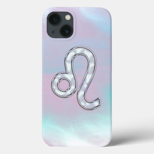 Leo Sign on Pastels Nacre Mother of Pearl Style iPhone 13 Case