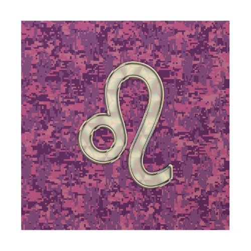 Leo Sign on Pink Fuchsia Digital Camouflage