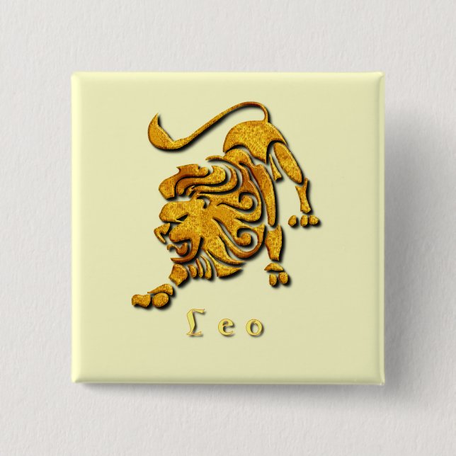 Leo Sign Square Pin (Front)