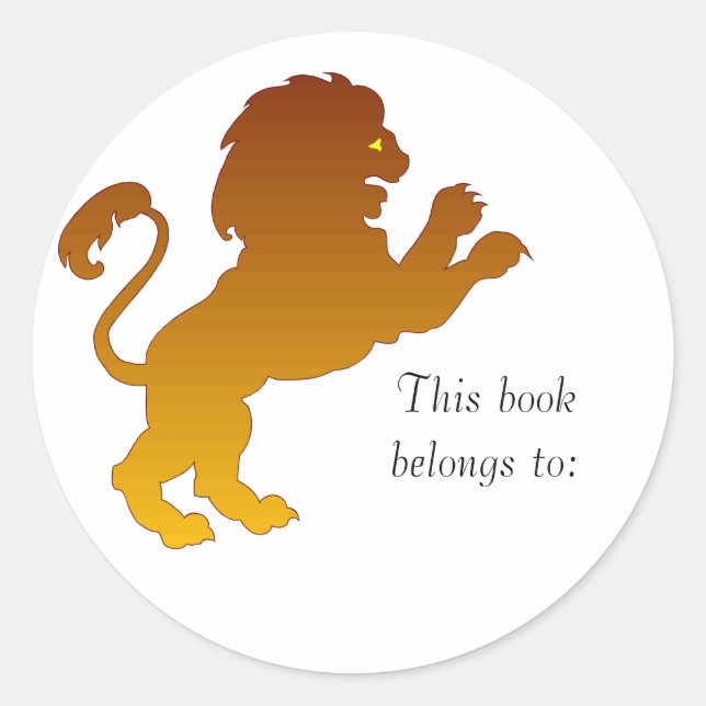 Leo Silhouette Bookplate Stickers (Front)
