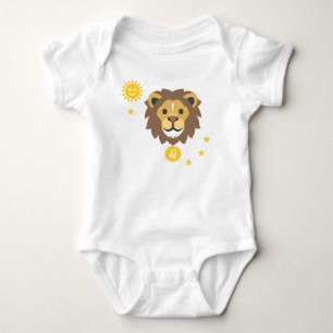 Leo smiling lion baby bodysuit - zodiac star sign