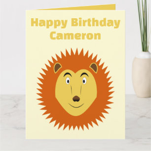 Leo Star Sign Lion Custom Birthday Card