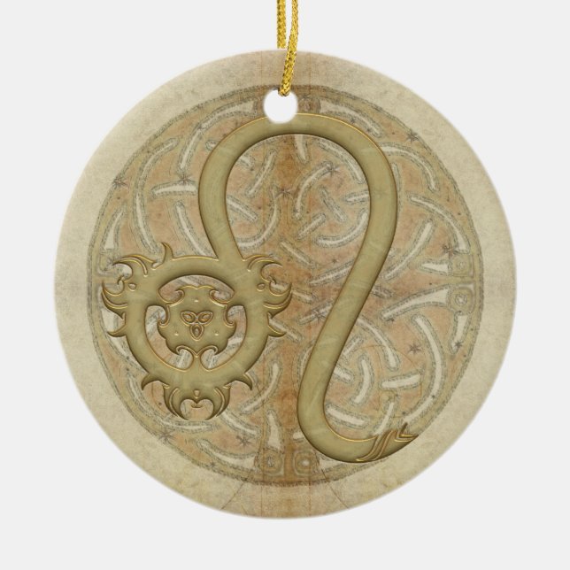 Leo Star Sign Personalized Ornament (Front)