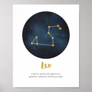 Leo star sign print
