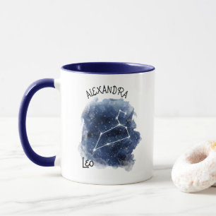 Leo Starry Night Constellation Custom Name Mug