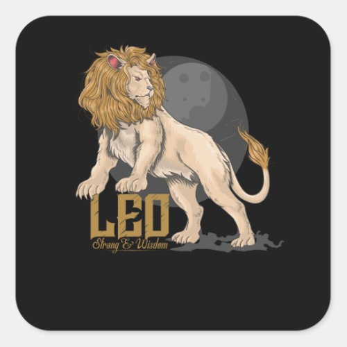 Leo Strong Square Sticker