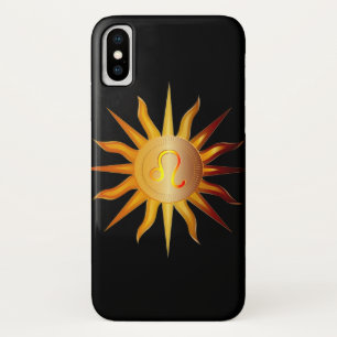 Leo Sun Fire Sign Birth Month Red & Gold iPhone X Case