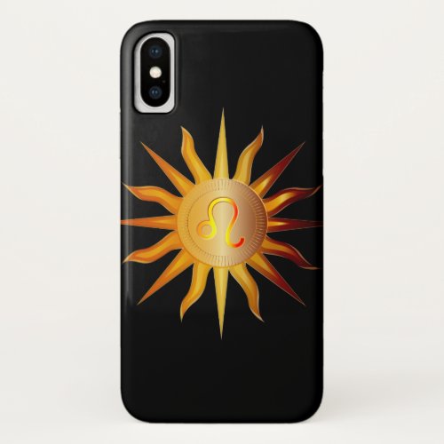 Leo Sun Fire Sign Birth Month Red  Gold iPhone X Case