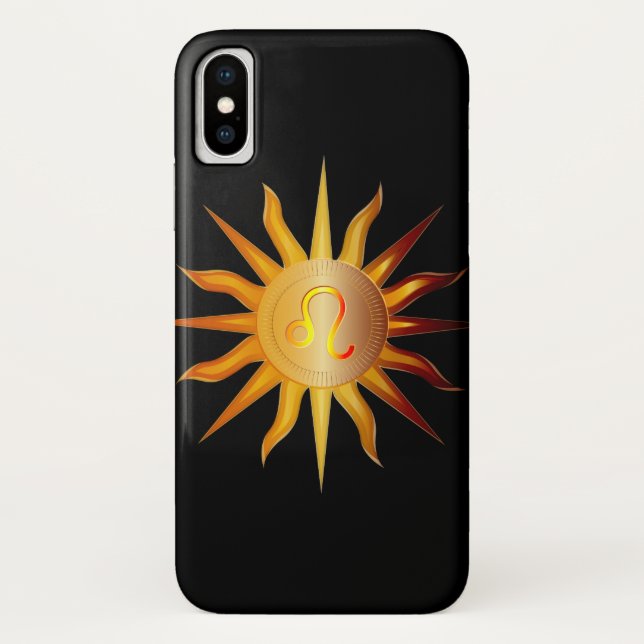 Leo Sun Fire Sign Birth Month Red & Gold Case-Mate iPhone Case (Back)