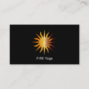 Leo Sun Fire Sign Birth Month Red & Gold Firey Business Card