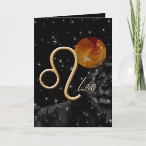 Leo Sun Lion Zodiac Greeting Card