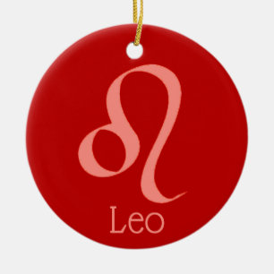 Leo Sun Sign Zodiac Symbol Ceramic Ornament