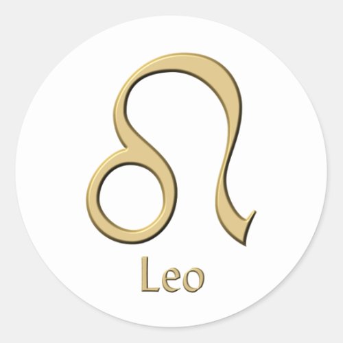 Leo symbol classic round sticker