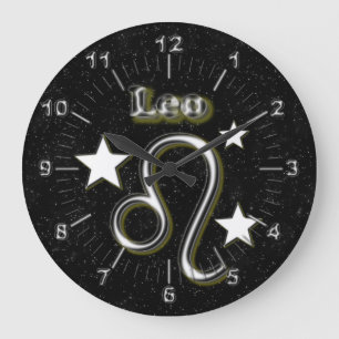 Leo symbol large clock