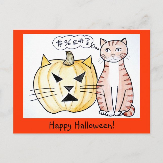 Leo The Cat - Halloween greeting card (Front)