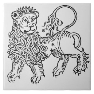 Leo (the Lion) an illustration from the 'Poeticon Ceramic Tile